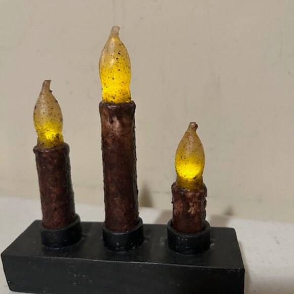 Primitive new Nook Candle light with burnt ivory candles - Timer - Picture 2 of 5